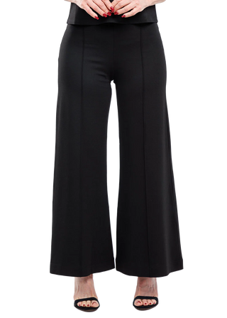 Ponte Knit Wide Leg Pant - Cropped