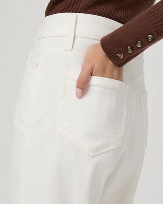 Anessa 29" Petite with Raw Hem - Tonal Ecru