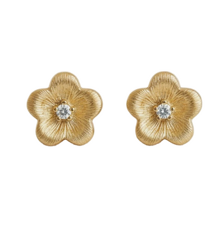 Floral Design Gemstone Drop Earrings