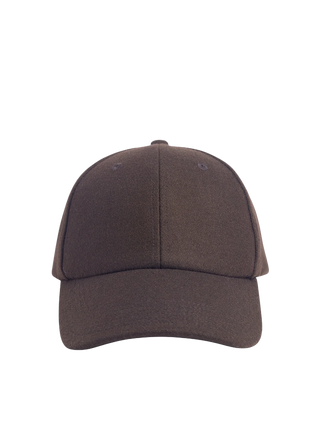 Wool Baseball Cap with Leather Strap