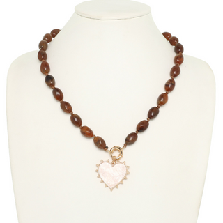 Pearl Heart Bead Necklace
