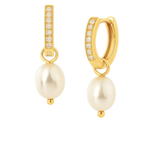Georgie Huggie Hoop Pearl Earring