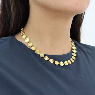 Dainty Mini Coin Necklace - 24k Gold Plated - Gold
