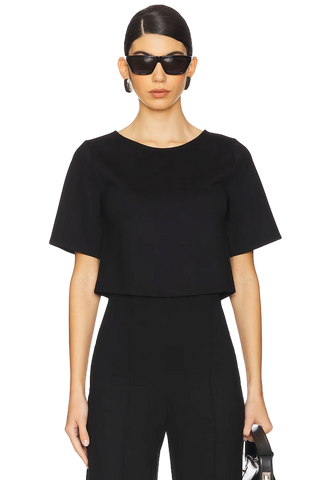 Ponte Knit Short Sleeve Top
