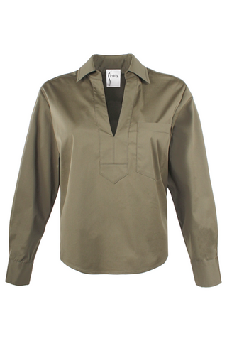 Joni Popover Shirt Solid Silky Poplin
