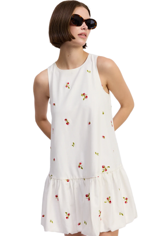 Strawberry Kiss Bubble Hem Mini Dress