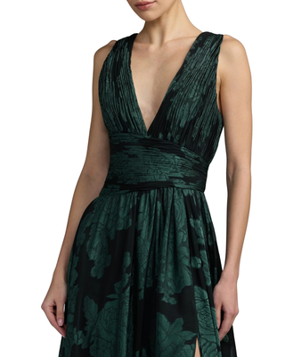 MAC DUGGAL Burnout Chiffon Sleeveless V Neck A Line Gown Monkee's of Willamsburg