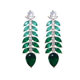 Emerald Green Ombre Gala Sparkle Earrings