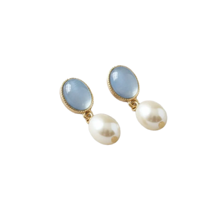 CAMILLA DOVEY Freshwater Pearl And Cat'S Eye Stud Earrings Monkee's of Willamsburg