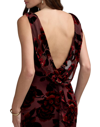 MAC DUGGAL Sleeveless Velvet High Neck Cowl Back Gown Monkee's of Willamsburg