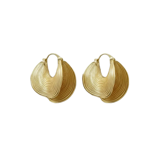 CAMILLA DOVEY Gold Fan-Shaped Hoop Earrings Monkee's of Willamsburg