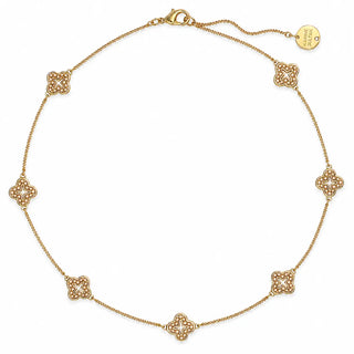 Pearl Clover Choker Necklace - Mini Pearls