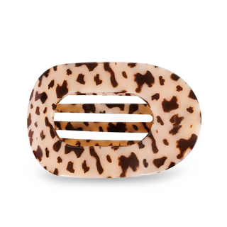 Round Flat hair Clip Large Blonde Tortoise
