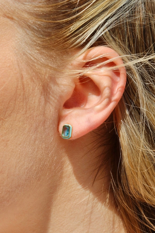 Whitney Aqua Dream-Screwback Stud Earrings